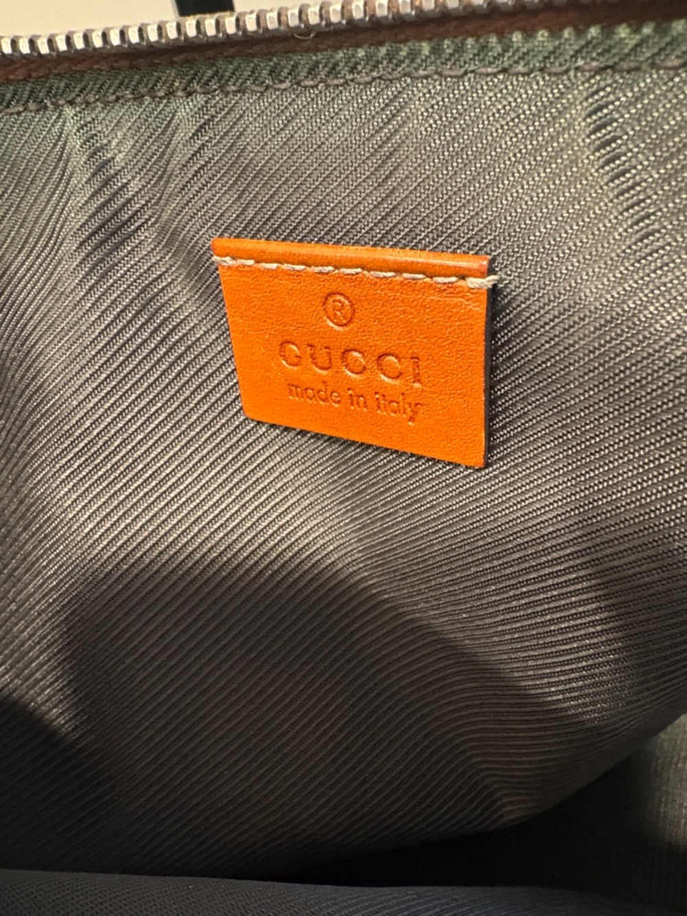 Pre- Owned Gucci Nylon Pouch with Brown Leather Trim - Picture 2 of 10